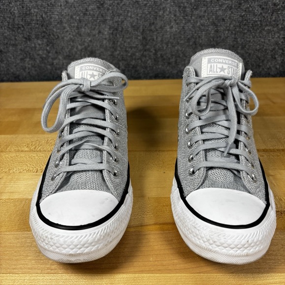 Converse Chuck Taylor All Star Mid Sneakers | Gray Mesh Canvas | Women's 7 - Picture 3 of 8